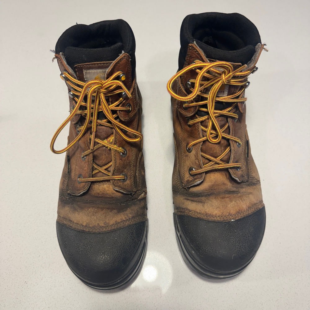 Carhartt Work Boots Men 11.5 M Brown Leather Composite Toe Well Worn